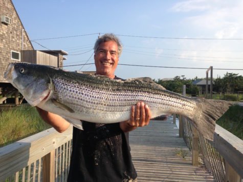 Chaz Kingsley catches a 43 inch striper
