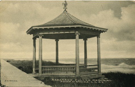 A rare vintage postcard image of the memorial that was built in Fuller's honor before it was washed out to sea.