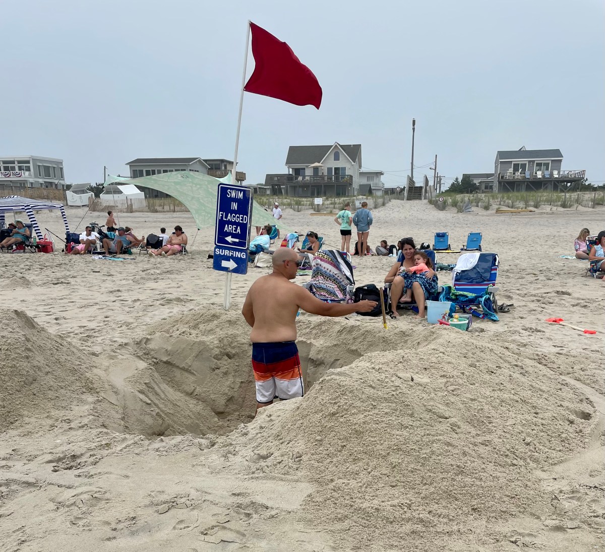 Sand trench in Kismet, Fire Island