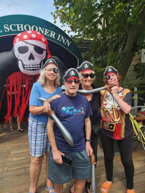 Pirate Housemates Janice McBride, Geri Sabiston, John Clemente and Fran the Redhead Miller