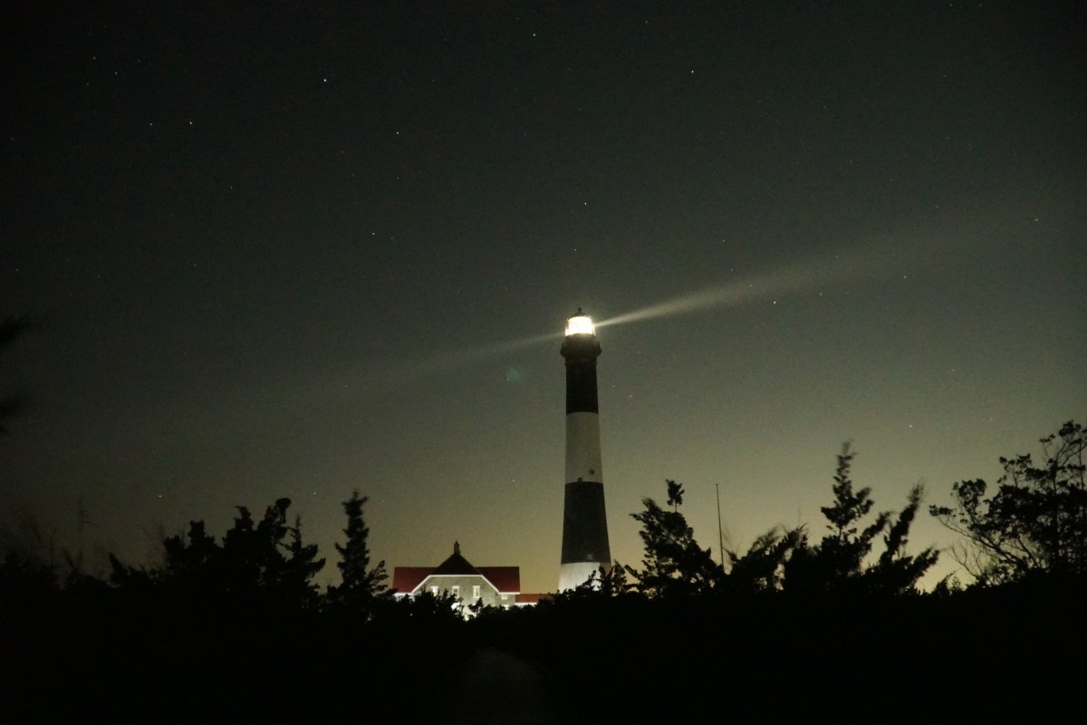 Fire Island Lighthouse at night