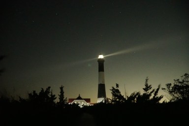 Fire Island Lighthouse at night